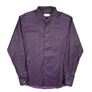 Eton Contemporary Dress Shirt Purple Cotton "Cambridge" Long Sleeve 16.5 Large